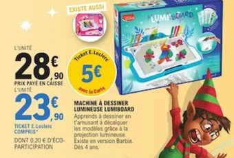 E.Leclerc MACHINE À DESSINER LUMINEUSE LUMIBOARD offre