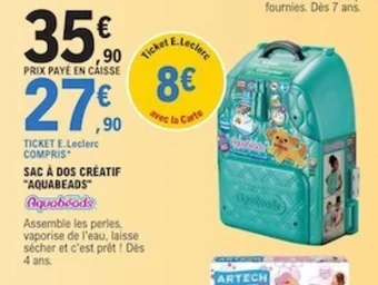 E.Leclerc SAC À DOS CRÉATIF "AQUABEADS" offre