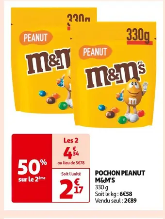 Auchan Supermarché M&m's pochon peanut offre