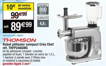 Cora x Carrefour Thomson robot pâtissier compact créa chef réf. thfp248gmc offre