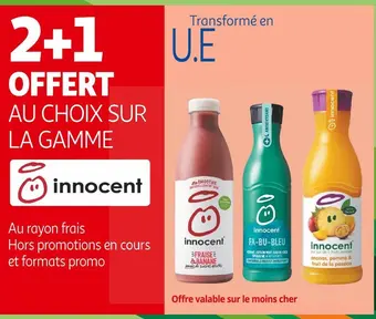 Auchan Supermarché Innocent 2+1 offert au choix sur la gamme innocent offre