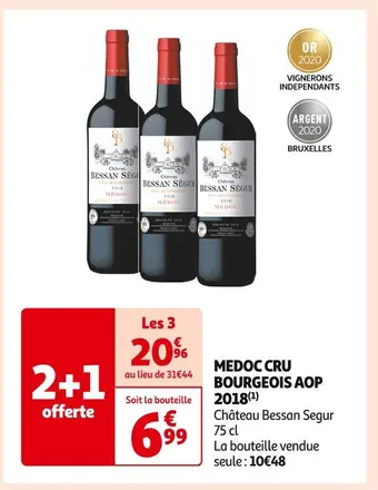 Auchan Supermarché Château bessan segur medoc cru bourgeois aop 2018 offre