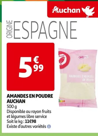 Auchan Supermarché Auchan amandes en poudre offre