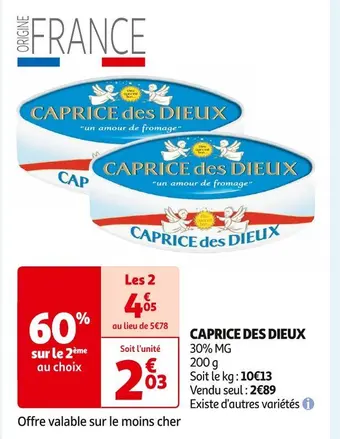 Auchan Supermarché Caprice des dieux caprice des dieux offre