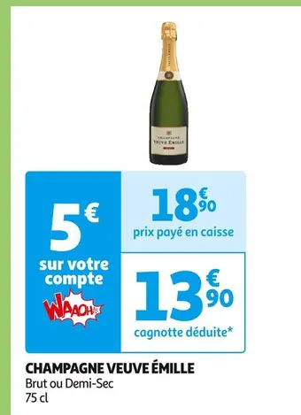 Auchan Supermarché Veuve émille champagne offre