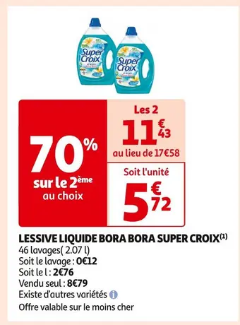 Auchan Supermarché Super croix lessive liquide bora bora(1) offre