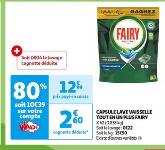 Fairy capsule lave vaisselle tout en un plus