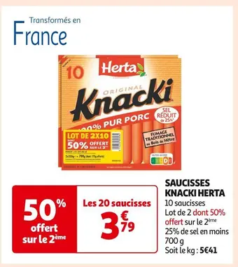 Auchan Supermarché Herta saucisses knacki offre