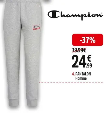 Intersport Champion pantalon cuff homme offre