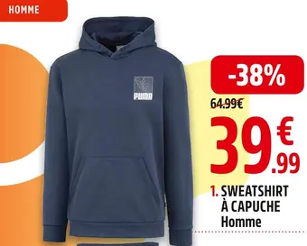 Intersport Puma sweatshirt à capuche small logo homme offre