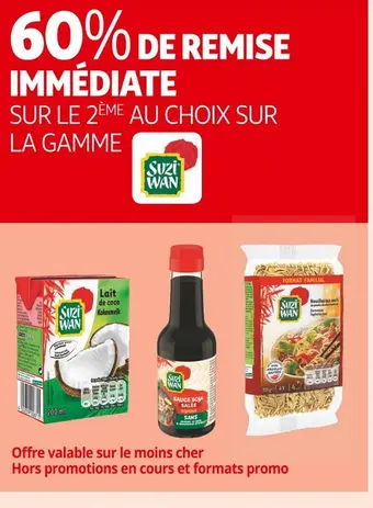 Suzi wan 60% de remise immédiate sur le 2ème au choix sur la gamme suzi wan