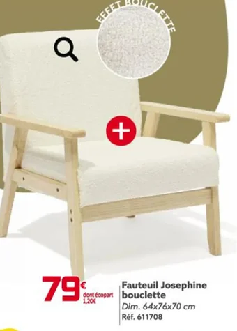 Gifi Fauteuil Josephine Bouclette offre