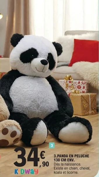 E.Leclerc 3.PANDA EN PELUCHE 130 CM ENV. offre