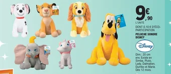 E.Leclerc PELUCHE SONORE DISNEY offre