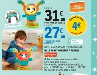 E.Leclerc DJ LE ROBOT DANSEUR À REBOND offre
