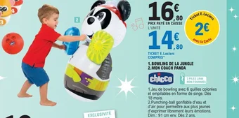 E.Leclerc 2.MON COACH PANDA 1.BOWLING DE LA JUNGLE offre