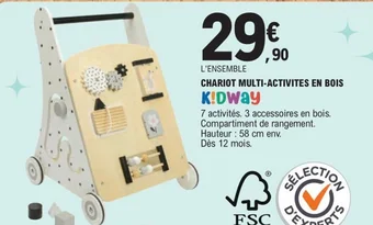 E.Leclerc CHARIOT MULTI-ACTIVITES EN BOIS offre