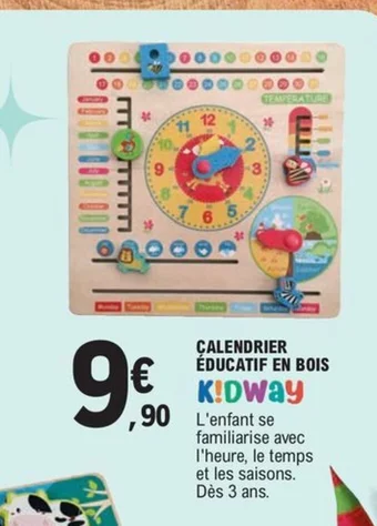 E.Leclerc CALENDRIER ÉDUCATIF EN BOIS offre