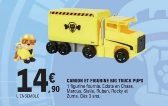 E.Leclerc CAMION ET FIGURINE BIG TRUCK PUPS offre