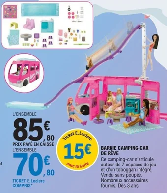 E.Leclerc BARBIE CAMPING-CAR DE RÊVE offre