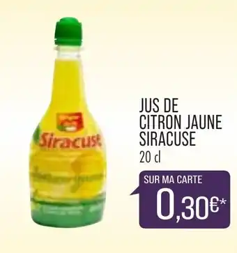 Match Jus de Citron jaune siracuse offre