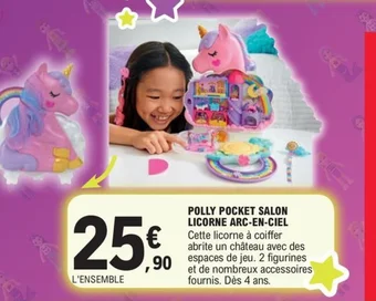 E.Leclerc POLLY POCKET SALON LICORNE ARC-EN-CIEL offre