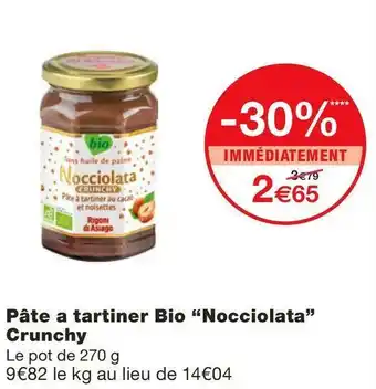Monoprix Pâte a tartiner Bio Crunchy offre