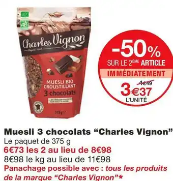 Monoprix Muesli 3 chocolats offre