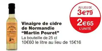 Monoprix Vinaigre de cidre de Normandie offre