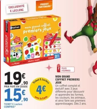 E.Leclerc MON GRAND COFFRET PREMIERS JEUX offre