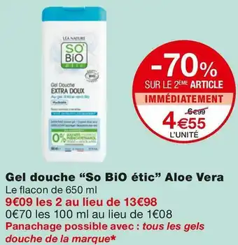 Monoprix Gel douche Aloe Vera offre