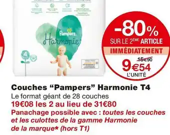 Monoprix Couches Harmonie T4 offre