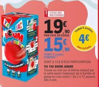 E.Leclerc TIC TAC BOUM JUNIOR offre