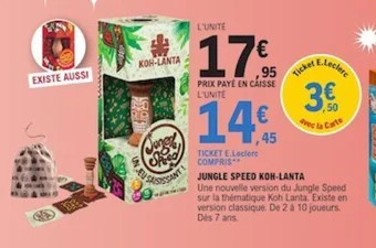 E.Leclerc JUNGLE SPEED KOH-LANTA offre