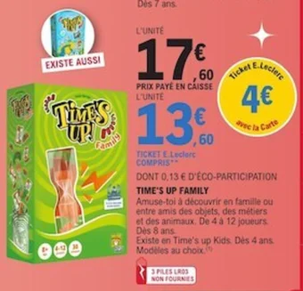 E.Leclerc TIME'S UP FAMILY offre