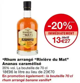 Rhum arrangé “Rivière du Mat” Ananas caramélisé