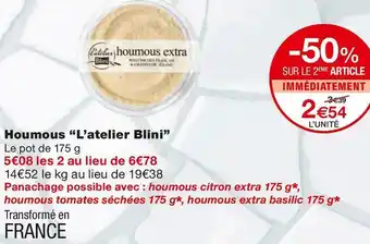 Monoprix Houmous “L’atelier Blini” offre