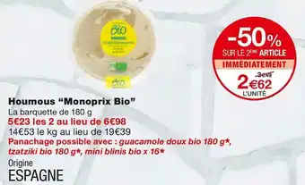 Monoprix Houmous offre