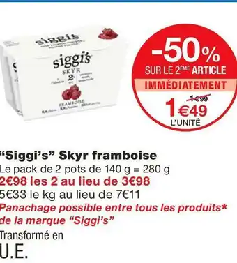 Monoprix Skyr framboise offre