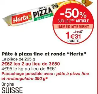 Monoprix Pâte à pizza fine et ronde offre
