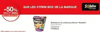 Monoprix Bon plan sur le Radiatori à la carbonara Xtrem de la marque Sodebo offre