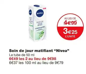 Monoprix Soin de jour matifiant offre