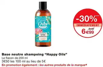 Monoprix Base neutre shampoing offre