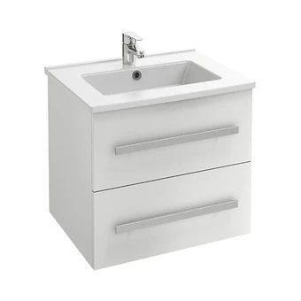 Brico Cash Meuble simple vasque jacob delafon ola up pour salle de bain, 2 tiroirs, blanc brillant offre