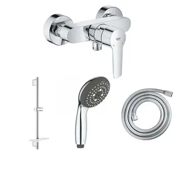 Brico Cash Grohe mitigeur de douche start 2021 chrome avec douchette 3jets vitalio start 100, barre de douche et flexible 175cm offre