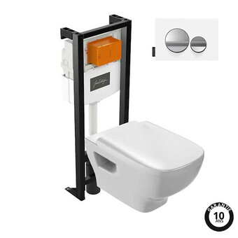 Brico Cash Pack wc suspendu sans bride jacob delafon struktura+ bâti-support + plaque chrome brillant/blanc mat offre
