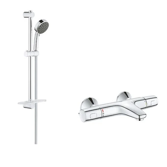 Brico Cash Grohe mitigeur thermostatique precision trend bain douche + ensemble de douche vitalio comfort 100 quickfix offre