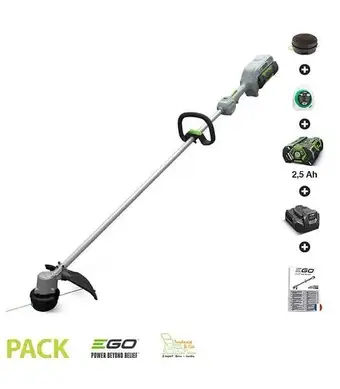 Brico Cash Pack coupe bordure sans fil ego power à tête de coupe 33 cm batterie lithium 56v 2,5 ah et chargeur - st1300e offre