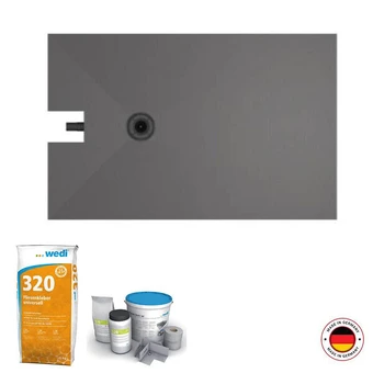 Brico Cash Receveur à carreler 140 x 90 cm wedi fundo plano, bonde intégrée + colle 320 + kit d'étanchéité offre