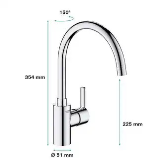 Brico Cash Grohe feel, mitigeur monocommande évier, chrome (32670002) offre